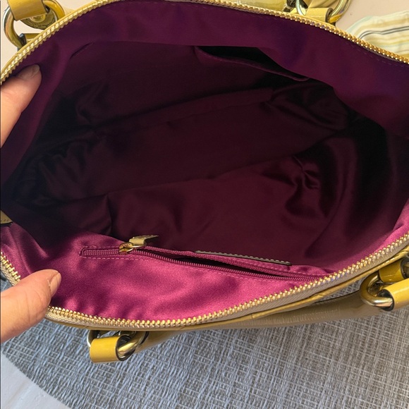 Coach Yellow Sofia Patent Leather Handbag - Picture 7 of 9